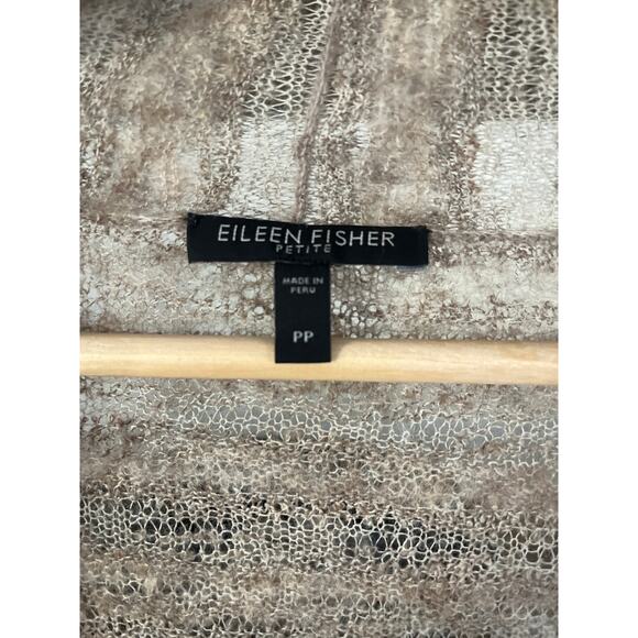 Eileen Fisher Baby Alpaca and Wool Loose Weave Waterfall Cardigan Small Petite - Picture 3 of 6